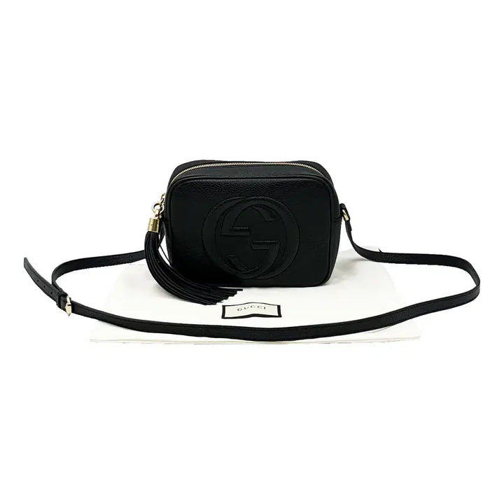 [BUNJANG] Gucci Soho Small Disco Crossbody Bag / 구찌 308364 블랙 레더 소호 스몰 금장 테슬 디스코 크로스백