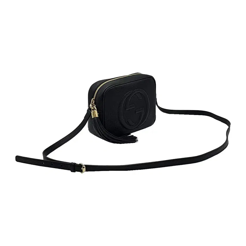 [BUNJANG] Gucci Soho Small Disco Crossbody Bag / 구찌 308364 블랙 레더 소호 스몰 금장 테슬 디스코 크로스백