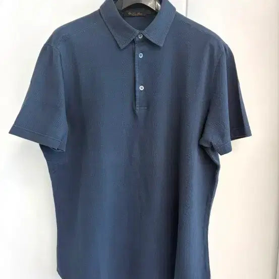 [SOLD OUT] 로로피아나 네이비 반팔 폴로셔츠