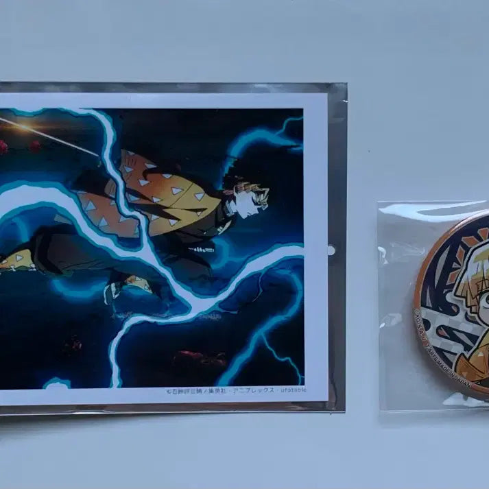 [BUNJANG] Ufotable Zenitsu Bundle Set / 귀멸의 칼날 유포테이블 젠이츠 브로마이드 포토카드 쁘띠프타 캔뱃지
