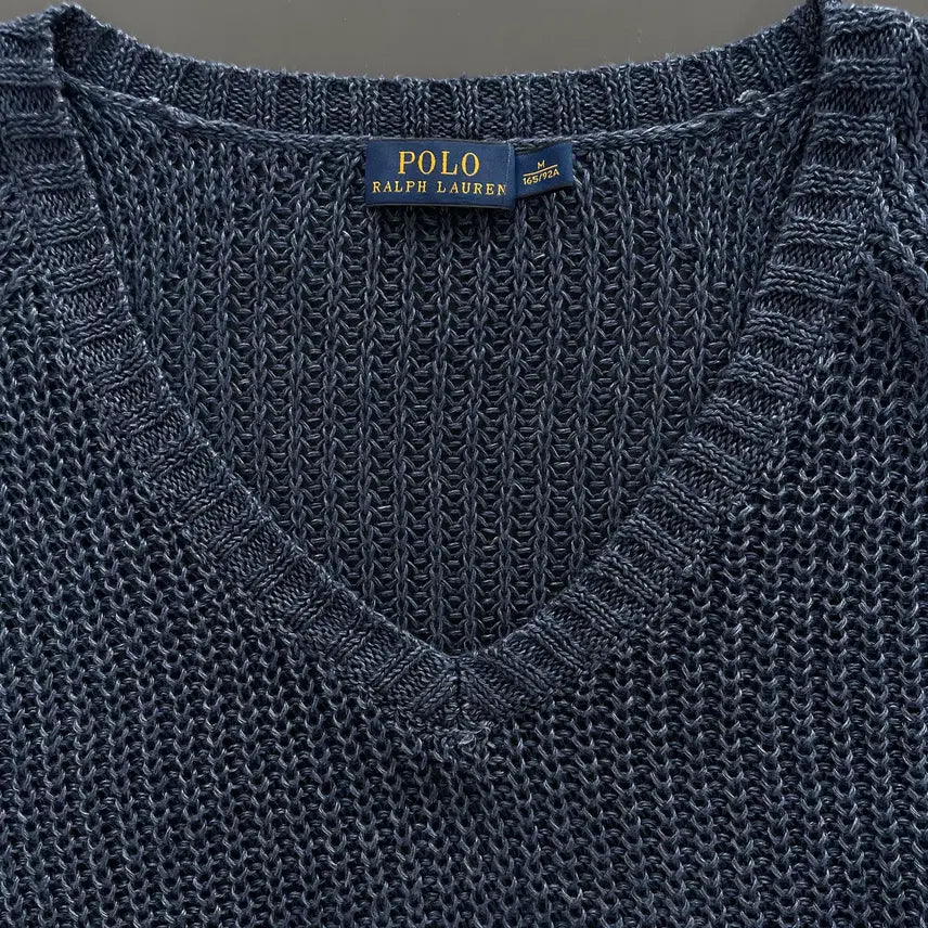 [BUNJANG] Polo Ralph Lauren Linen V-neck Knit Vest / [M] 폴로 랄프로렌 린넨 브이넥 니트 베스트 오버핏