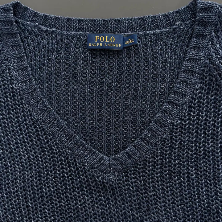 [BUNJANG] Polo Ralph Lauren Linen V-neck Knit Vest / [M] 폴로 랄프로렌 린넨 브이넥 니트 베스트 오버핏
