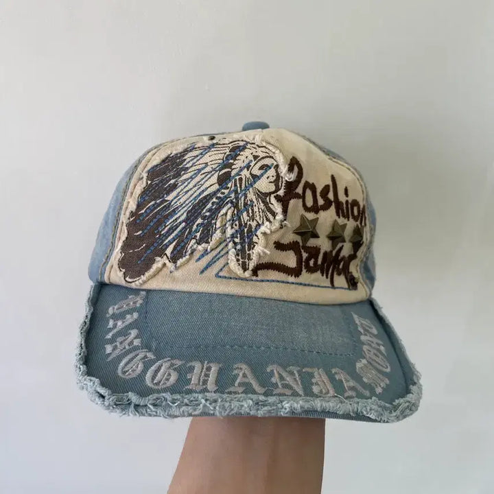 [BUNJANG] Vintage Y2K Distressed Studded Ball Cap / 빈티지 y2k 디스트로이드 스터드 볼캡