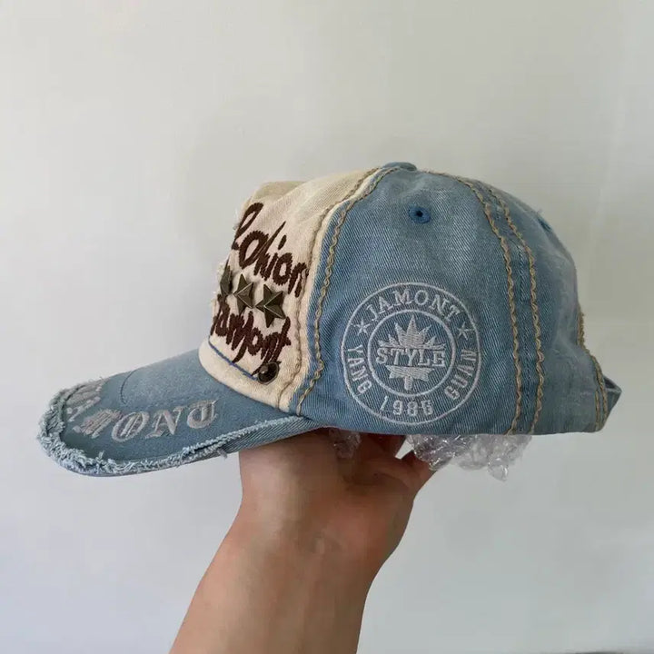 [BUNJANG] Vintage Y2K Distressed Studded Ball Cap / 빈티지 y2k 디스트로이드 스터드 볼캡