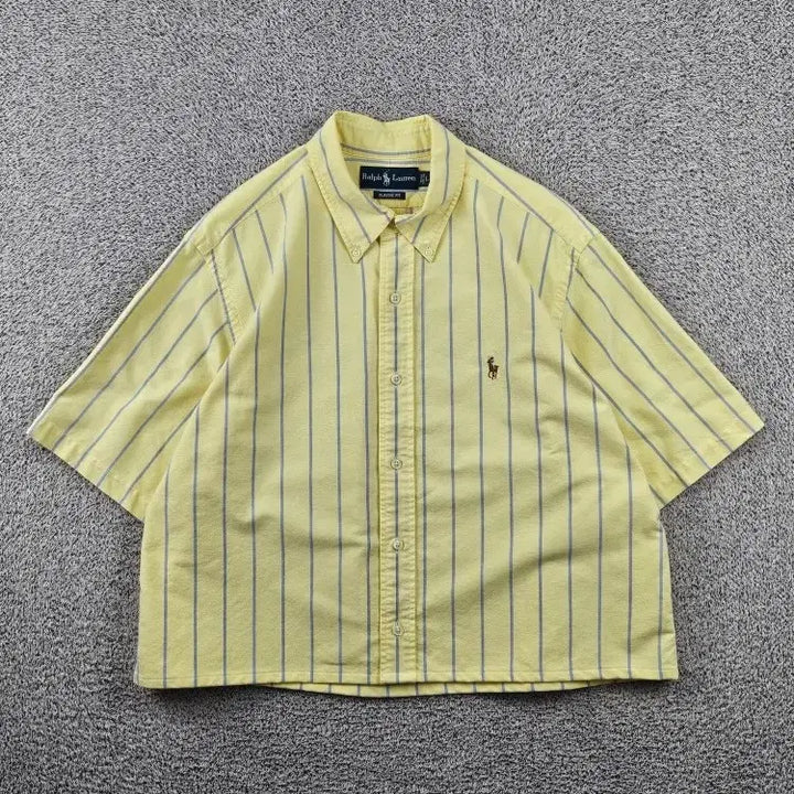 [BUNJANG] Polo Ralph Lauren Striped Short Sleeve Shirt / 폴로랄프로렌 반팔 셔츠 커스텀 ( L ) / 11985