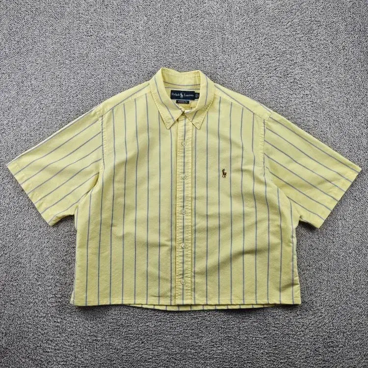 [BUNJANG] Polo Ralph Lauren Striped Short Sleeve Shirt / 폴로랄프로렌 반팔 셔츠 커스텀 ( L ) / 11985