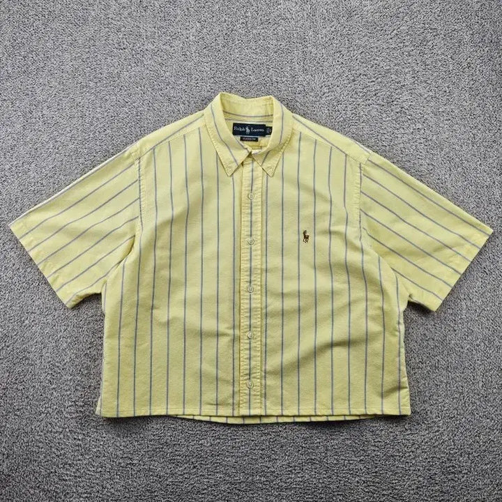 [BUNJANG] Polo Ralph Lauren Striped Short Sleeve Shirt / 폴로랄프로렌 반팔 셔츠 커스텀 ( L ) / 11985