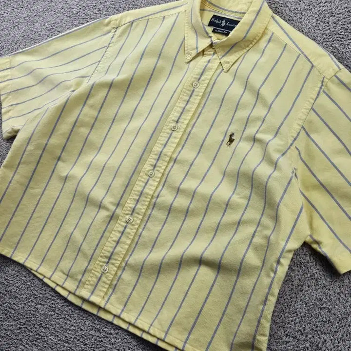 [BUNJANG] Polo Ralph Lauren Striped Short Sleeve Shirt / 폴로랄프로렌 반팔 셔츠 커스텀 ( L ) / 11985