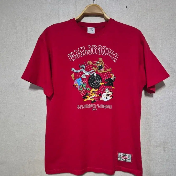 [BUNJANG] VETEMENTS Cartoon Logo T-shirt / 베트멍 레드 카툰 케릭터 로고( S)