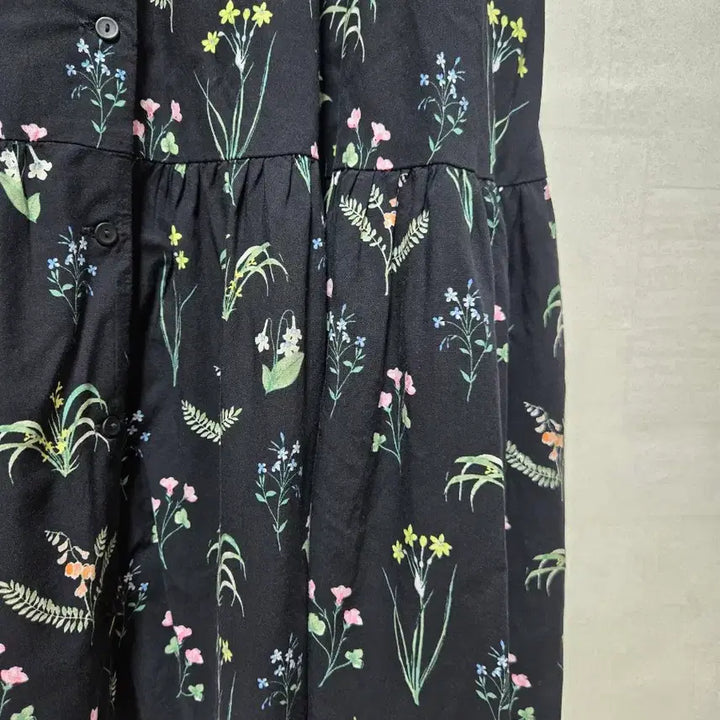 [BUNJANG] Uniqlo Floral Pattern Black Long Dress L / 유니클로 플라워 패턴 블랙 롱 원피스 L