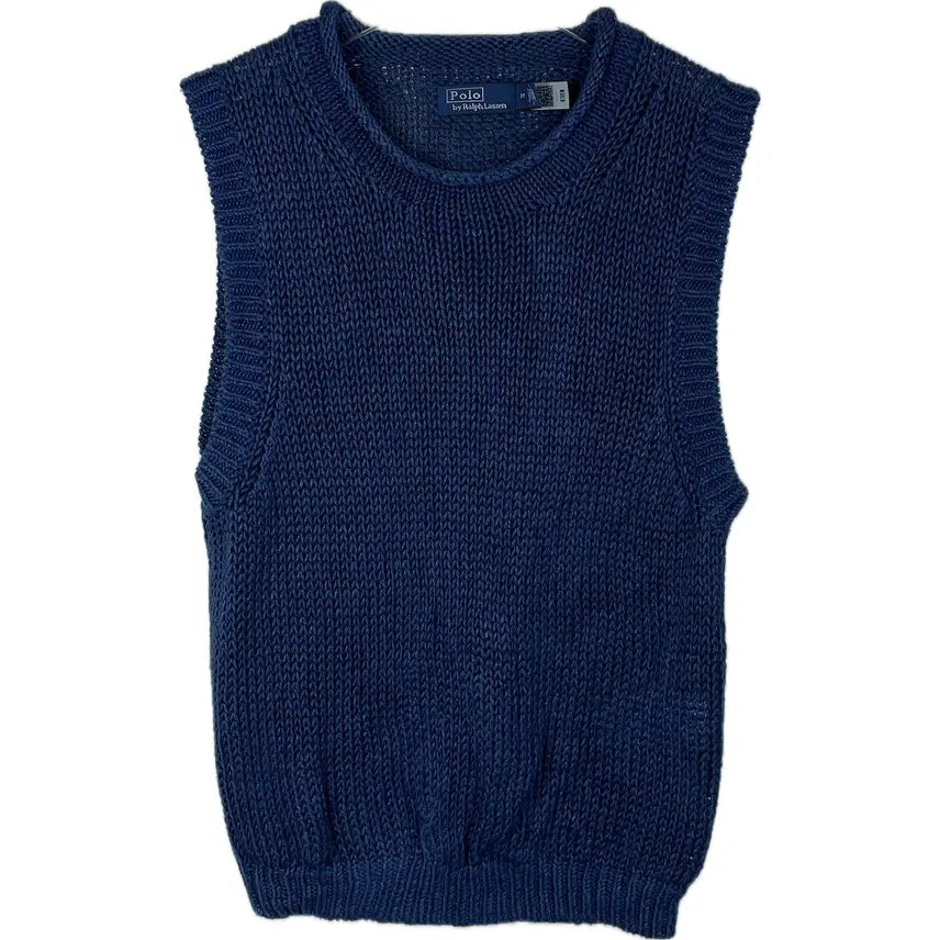 [BUNJANG] Polo Ralph Lauren Linen Cotton Blend Knit Vest / [M] 폴로 랄프로렌 린넨 코튼 블랜드 니트 베스트 조끼 QR 인증