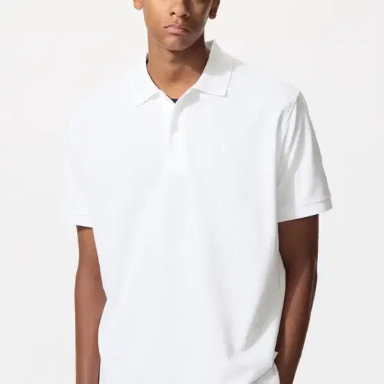 [BUNJANG] Uniqlo Dry Pique Polo Shirt White M / 유니클로 드라이피케폴로셔츠 화이트 m