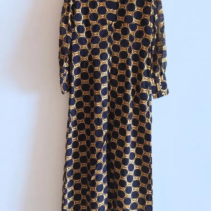 [SOLD OUT] 네이비 골드 패턴 롱 원피스(맞춤복)