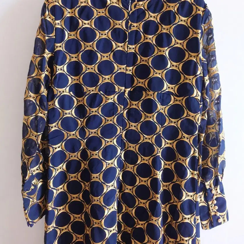 [SOLD OUT] 네이비 골드 패턴 롱 원피스(맞춤복)