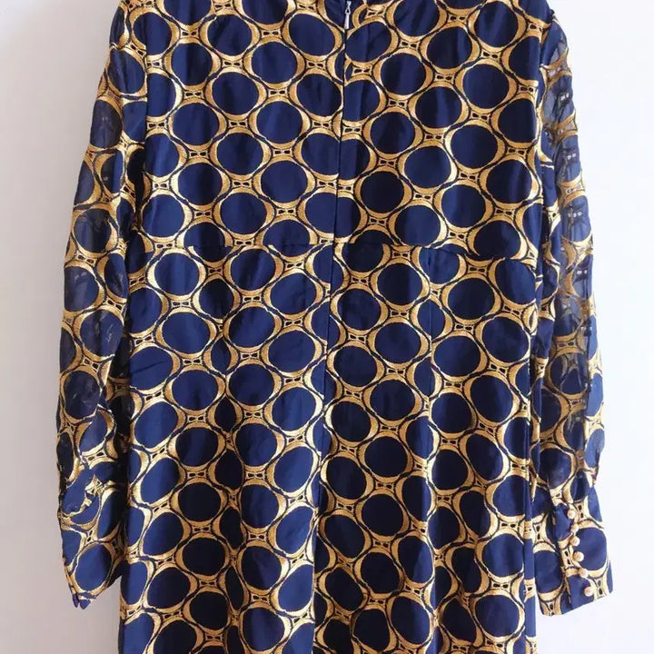 [SOLD OUT] 네이비 골드 패턴 롱 원피스(맞춤복)