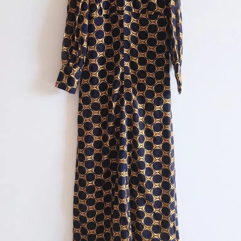[SOLD OUT] 네이비 골드 패턴 롱 원피스(맞춤복)