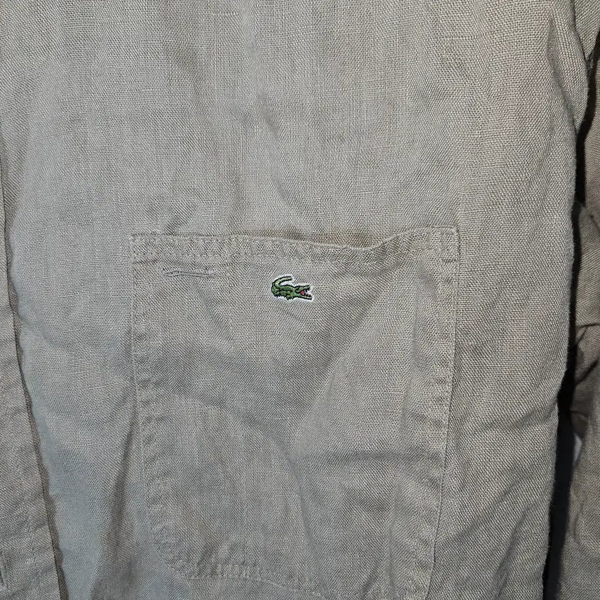 [SOLD OUT] 라코스테 미니로고 린넨 마 셔츠 남성 베이지 105 정품