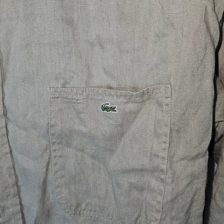 [SOLD OUT] 라코스테 미니로고 린넨 마 셔츠 남성 베이지 105 정품