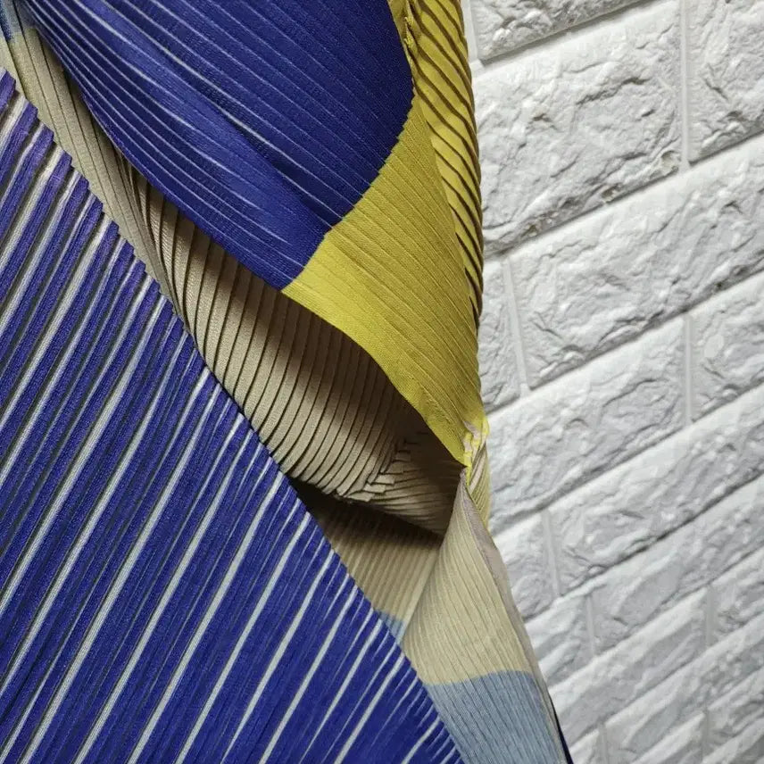 [BUNJANG] Colorblock Pleated Long Dress / 컬러플 배색 플리츠  원피스
