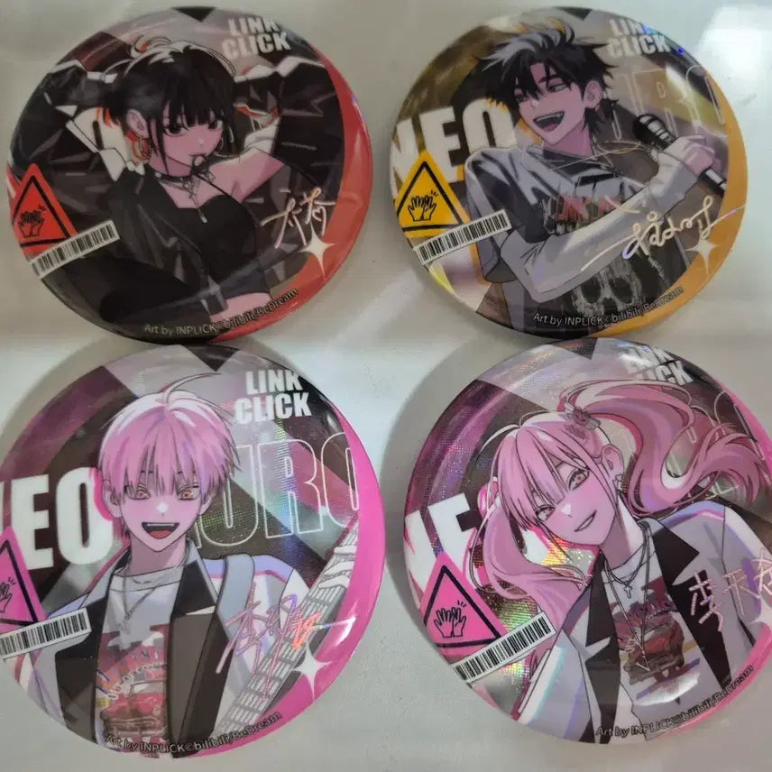 [BUNJANG] Link Click 4-Piece Bundle Set Can Badge / 시광대리인 캔뱃지 4종 일괄