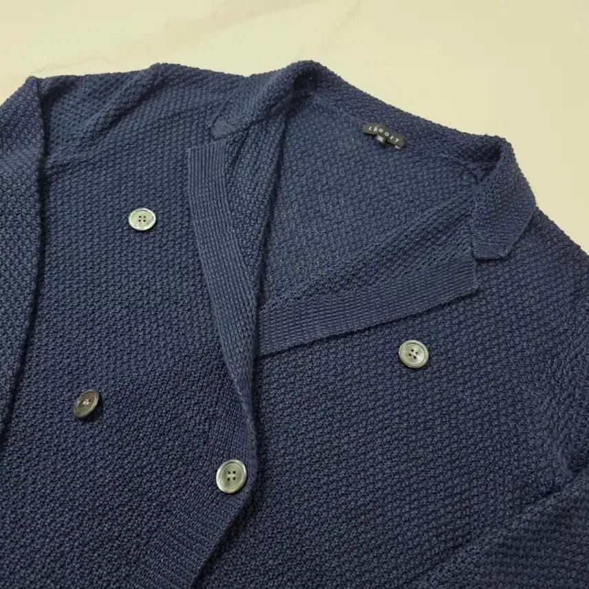 [BUNJANG] Theory Double Button Knit Jacket Navy 36 / 띠어리 더블 버튼 니트 자켓 네이비 36
