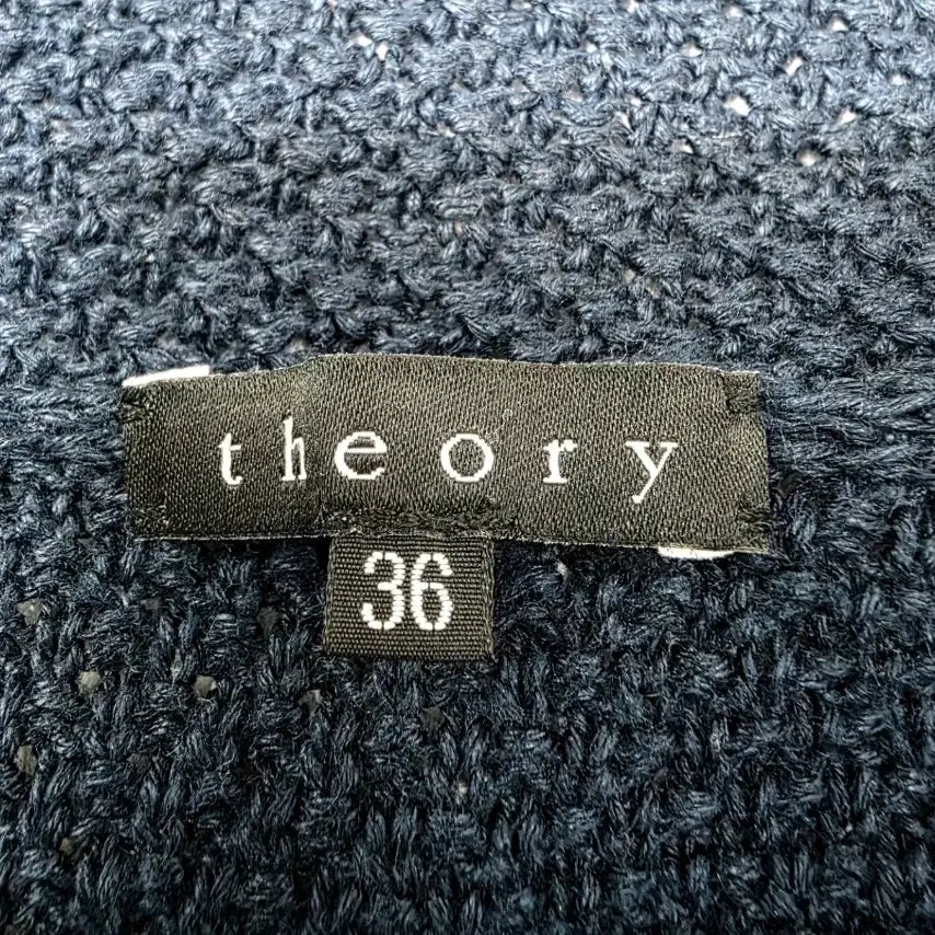 [BUNJANG] Theory Double Button Knit Jacket Navy 36 / 띠어리 더블 버튼 니트 자켓 네이비 36