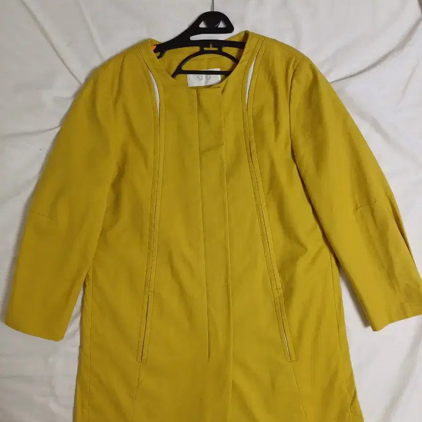 [BUNJANG] SJSJ Yellow Cotton Blend Outer Jacket / 한섬SJSJ  봄가을아우터 자켓옐로우55