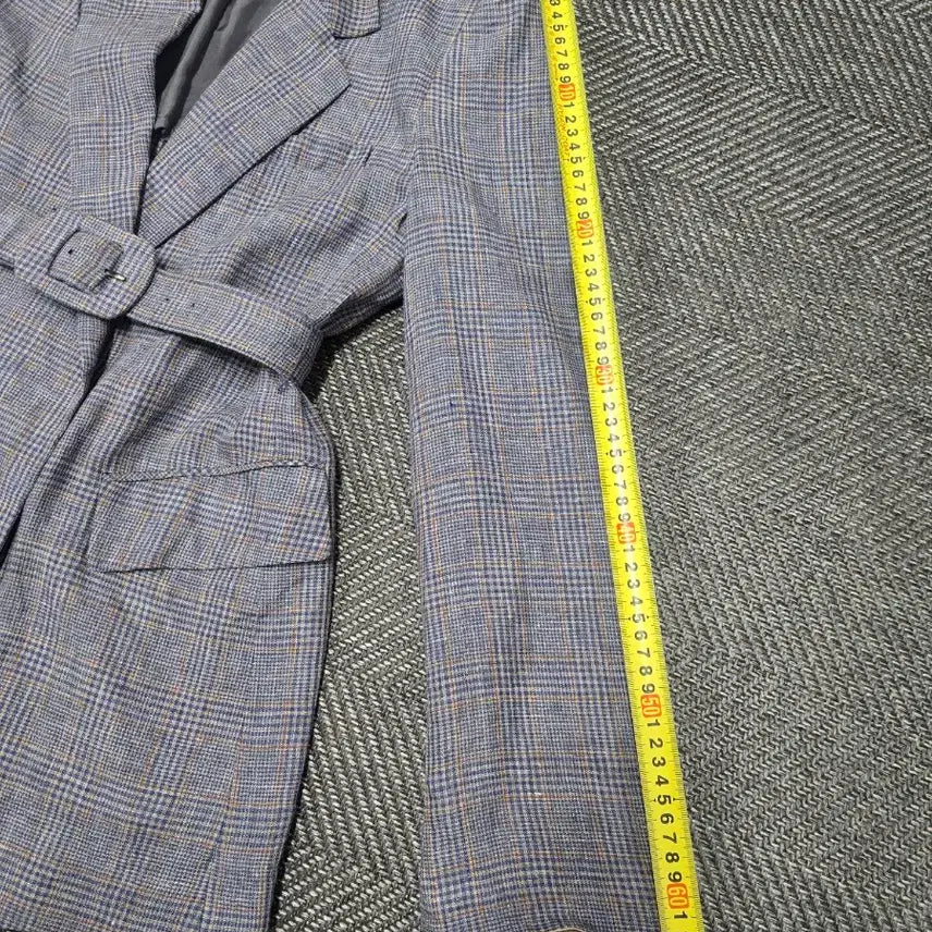 [BUNJANG] Hansum Time Check Belt Jacket / 한섬 타임 TIME 체크 벨트 자켓 마93%자켓