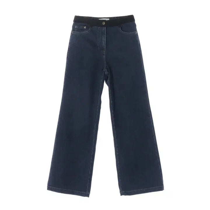[BUNJANG] Bernice Velvet Lined Bootcut Denim Pants / 베르니스 벨벳 라이닝 부츠컷 데님팬츠 진청