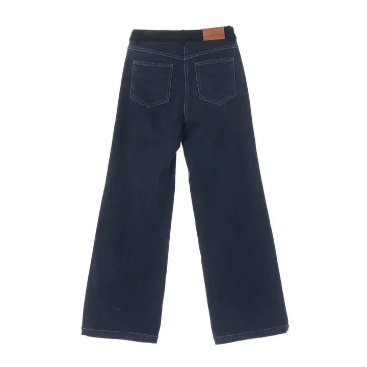 [BUNJANG] Bernice Velvet Lined Bootcut Denim Pants / 베르니스 벨벳 라이닝 부츠컷 데님팬츠 진청
