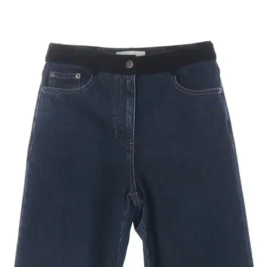 [BUNJANG] Bernice Velvet Lined Bootcut Denim Pants / 베르니스 벨벳 라이닝 부츠컷 데님팬츠 진청