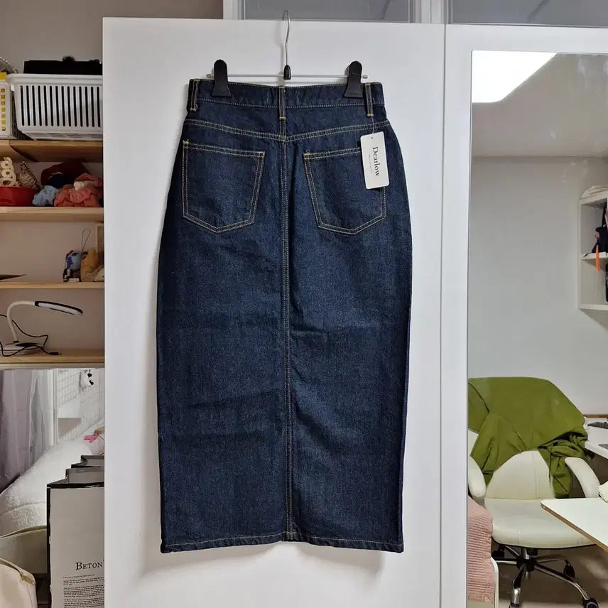 [SOLD OUT] (새상품) 진청 데님 롱 스커트