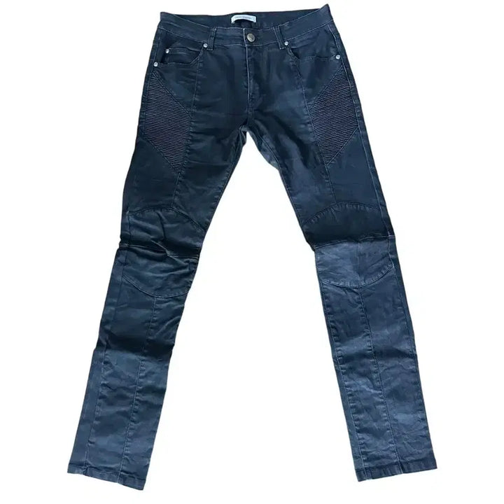 [BUNJANG] Pierre Balmain Biker Denim Pants Black 32 / (정품) 피에르 발망 바이커 데님 팬츠 블랙 32