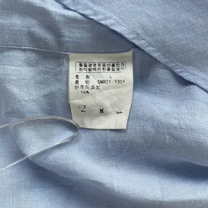 [BUNJANG] Polo Ralph Lauren Linen Dress Shirt / [L] 폴로 랄프로렌 자수 로고 린넨 드레스 셔츠 커스텀핏