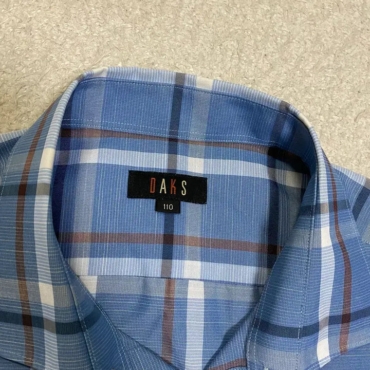 [BUNJANG] Daks Blue Check Short Sleeve Shirt 110 / 닥스 블루 체크 반팔 셔츠 110
