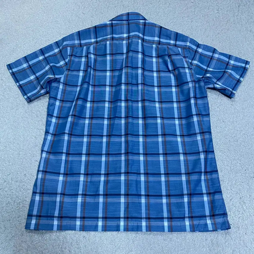[BUNJANG] Daks Blue Check Short Sleeve Shirt 110 / 닥스 블루 체크 반팔 셔츠 110