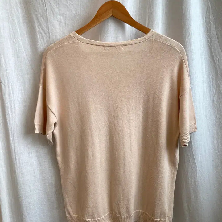 [BUNJANG] LOWRYS FARM Beige Short Sleeve Knit Top (M) / LOWRYS FARM 베이지 반팔니트탑(M)