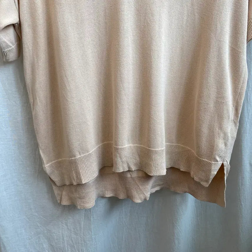 [BUNJANG] LOWRYS FARM Beige Short Sleeve Knit Top (M) / LOWRYS FARM 베이지 반팔니트탑(M)