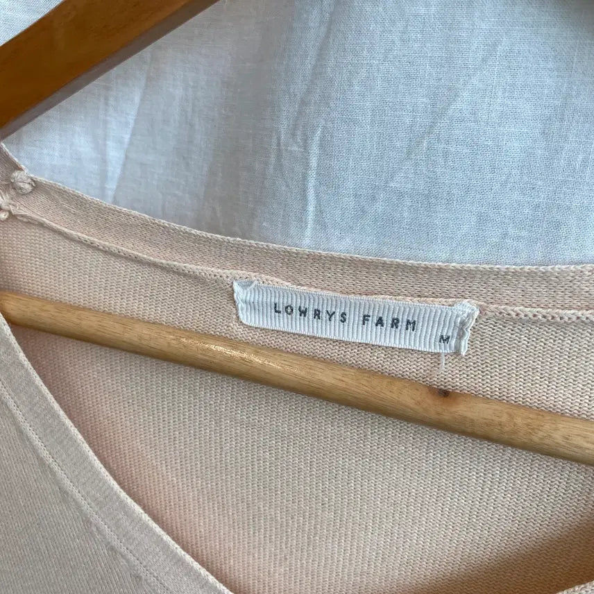 [BUNJANG] LOWRYS FARM Beige Short Sleeve Knit Top (M) / LOWRYS FARM 베이지 반팔니트탑(M)