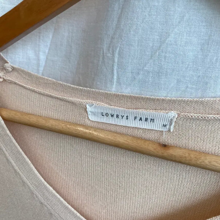 [BUNJANG] LOWRYS FARM Beige Short Sleeve Knit Top (M) / LOWRYS FARM 베이지 반팔니트탑(M)