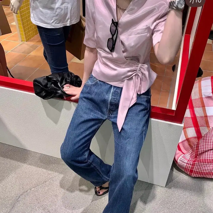 [BUNJANG] Roic Ribbon Blouse / 로이크 리본 블라우스