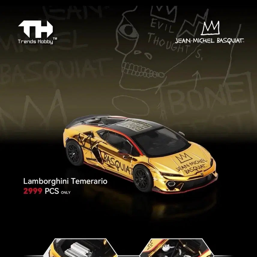 [BUNJANG] Trends Hobby Basquiat Lamborghini Temerario 1:64 Model Car / 1:64 Trends hobby 바스키아 협업한 람보르기니 모델카.