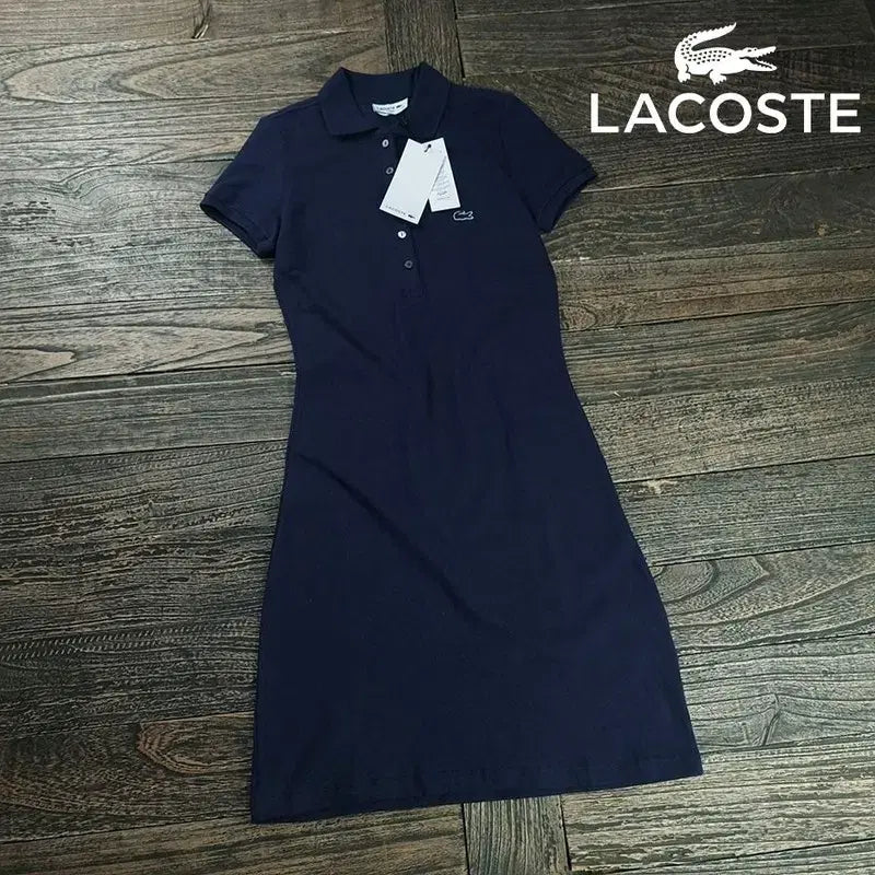 [SOLD OUT] (새상품)라코스테 로고 패치 카라 원피스 네이비 M20205