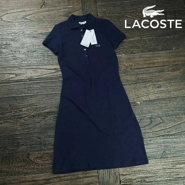 [SOLD OUT] (새상품)라코스테 로고 패치 카라 원피스 네이비 M20205