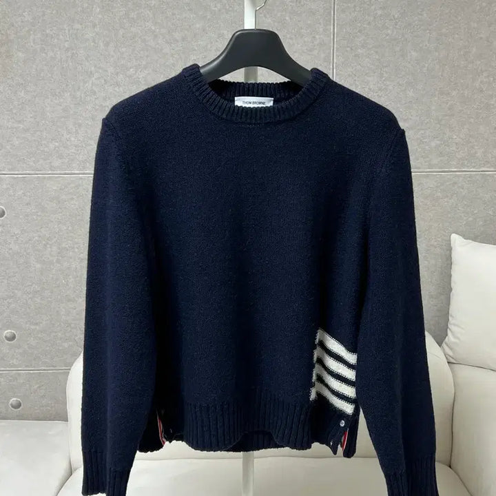 [BUNJANG] Thom Browne Diagonal Stripe Knit Sweater Navy / [정품] 신형텍 / 5 톰브라운 안타르시아 사선 니트 네이비
