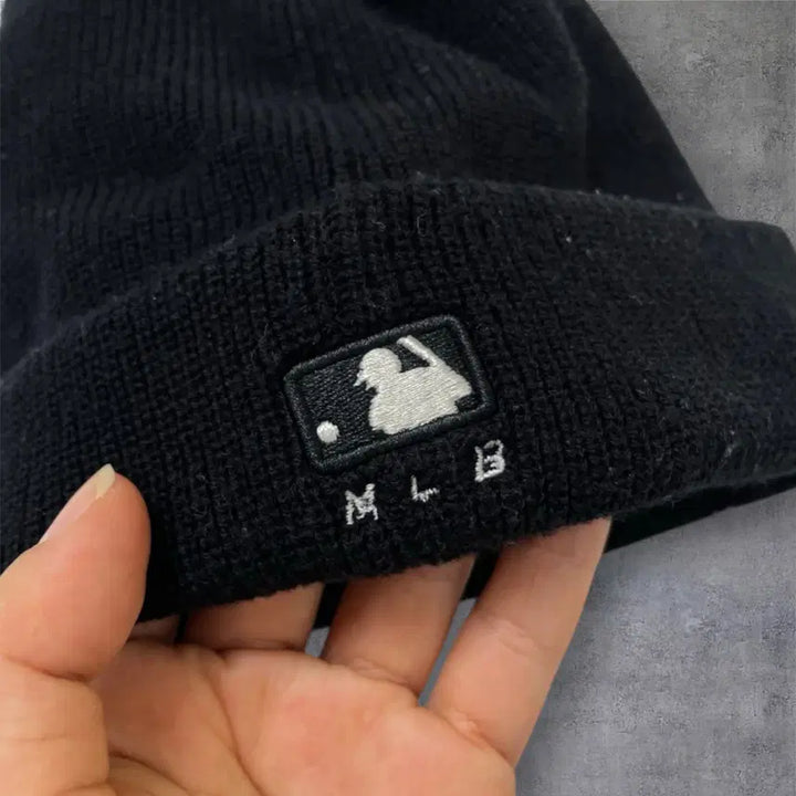 [BUNJANG] MLB New York Yankees Big Logo Knit Beanie / 엠엘비 MLB 블랙 뉴욕양키스 빅로고 비니