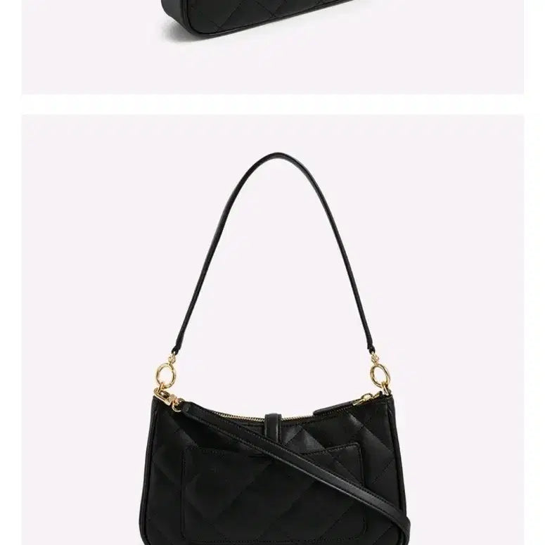 [BUNJANG] Metrocity Quilted Black Tote Bag / 메트로시티 퀼팅 블랙 가방 토트백 크로스백