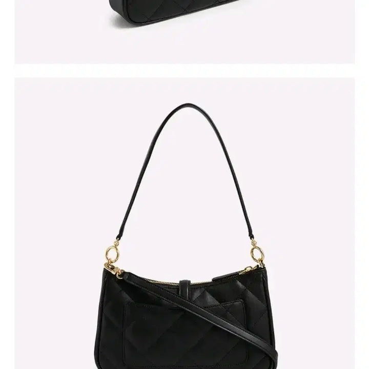 [BUNJANG] Metrocity Quilted Black Tote Bag / 메트로시티 퀼팅 블랙 가방 토트백 크로스백