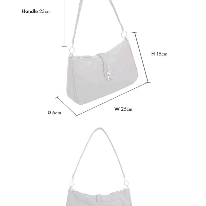 [BUNJANG] Metrocity Quilted Black Tote Bag / 메트로시티 퀼팅 블랙 가방 토트백 크로스백