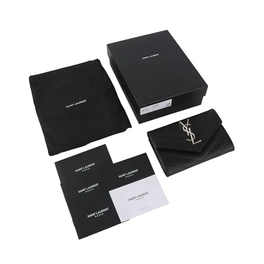 [BUNJANG] Saint Laurent Cassandra Matelassé Card Holder / 생로랑 414404 캐비어 카산드라 마틀라세 카드지갑37062Y-3